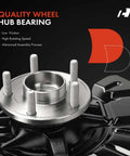 Close-up view of wheel hub bearing from Two Pack Front Left And Right Steering Knuckle And Wheel Bearing Hub Assembly with dust shield for Ford Focus 2014 to 2018.
