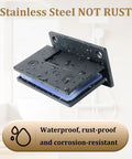 Heavy Duty Stainless Steel Shower Door Hinges For Frameless Glass Bathroom Walls With 90 Degree Swivel Design Rock Solid Operation Matte Black Finish - close-up with water droplets.