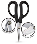 Six And A Quarter Inch Carbon Steel Shears For Cutting Kevlar Dyneema Spectra Vectran Nomex Technora Zylon Innegra with black handles
