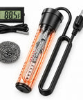 Portable Water Heater For Buckets And Tubs Featuring A Beefy 2000 Watt Immersion Design with digital thermometer and cable.