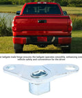 Rear Right Tailgate Hinge Replacement for Trucks 2007 to 2020 shown with red truck and silver hinge on grass