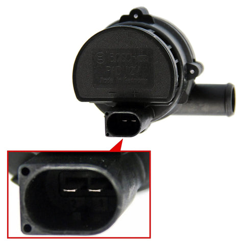 Close-up of Mercedes Benz Electric Water Pump OE Exact Fit showing plug and connector interface for select models.