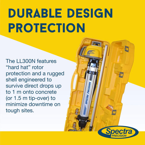 Self Leveling Rotary Laser Kit With Tripod HL450 Receiver GR151 Case And Alkaline Batteries Rugged IP66 Jobsite Performance No Fuss One Button Operation Fast Setup Precision For Grading And Alignment, yellow hard case