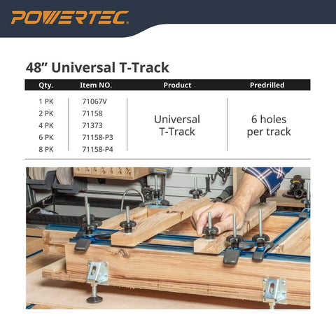 Set Of Four 48 Inch Universal T Track With Double Cut Profile And Pre Drilled Mounting Holes For Woodworking Jigs And Fixtures