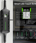 Smart LED touch screen on Portable Electric Level 2 Charger With 40A 240V Nema 14-50 Plug display for charging stats.