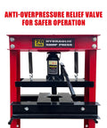 20 Ton Hydraulic Shop Press With Floor Plate Set For Garage Use, Heavy Duty Metalworking Press For Stamp Work, Gear And Bush Removal