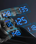 Built Tough All Aluminum 12V USB Car Socket 3-Port Marine Fast Charger Waterproof Cigarette Lighter Outlet With Switch And Voltmeter