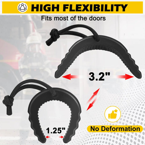 Six Piece Heavy Duty Tactical Door Stopper Kit For First Responders And Home Safety solid TPE wedge showing flexible sizes 1.25" and 3.2".