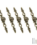 Antique Bronze Cabinet Knobs And Pulls With Plate 5 Inch Hole Centers Vintage Drawer Knobs with screws displayed