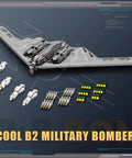 Fighter Jet Building Set 33038 B2 Stealth Bomber Model Kit For Adults And Military Fans with detachable weapons on display
