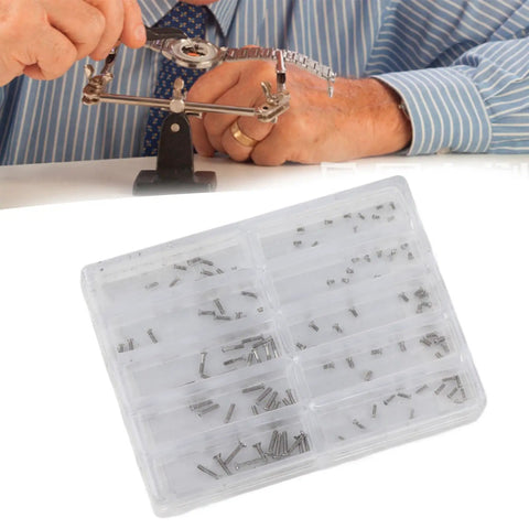 150 Piece Micro Screw Assortment Kit for Gadgets and Watches Featuring 304 Stainless Steel Pan Head Slot Screws in use.
