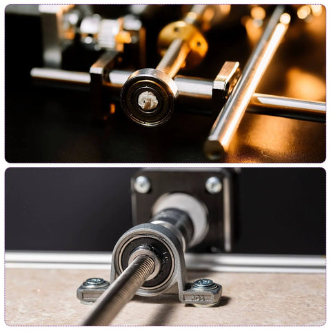LM4UU Linear Ball Bearing Kit for 3D Printers 4mm Bore 8mm OD 12mm Length 2 Pack showing low friction guide bushings in use