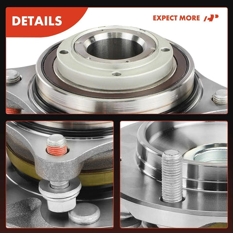 Close-up of Two Front Wheel Bearing And Hub Assembly Set 6 Lug For Toyota Tacoma 2005 2015 2016 2023 4Runner 2003 2023 FJ Cruiser 2007 2014