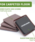 Eight Pack Three And A Half Inch Square Furniture Sliders For Carpet Move Heavy Sofas Tables And Chairs With Ease Safe Floor Protectors Perfect For One Person Rearrange Or Clean Without Scratching, showing stack with foam and plastic sides.