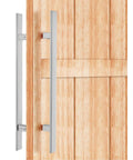 Heavy Duty 48 Inch Commercial Push Pull Door Handle With Square Design SUS 304 Stainless Steel Construction Anti Rust And Corrosion Resistant Tough As Nails For High Traffic Doors on wood door