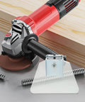 Two Pack Bench Grinder Shield Eye Protector shown with angle grinder, Pro Grade Heavy Duty Stainless Steel and ABS Guard Attachment