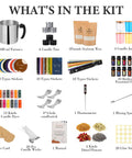 Beginner Friendly DIY Soy Candle Making Kit With Melting Pot, 10 Jars And Tins, 10 Scents, Color Dyes, Dried Flowers, Thermometer