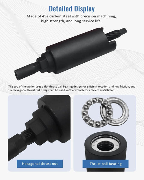 Drive Shaft Puller Extractor Tool Set For Cars, 7 Piece Removal Kit With Six Adapters M16 M20 M22 M24 M27 M30, detailed display