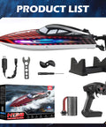 Rad RC Boat For Kids And Adults With Fast Remote Control Pool And Lake Racing 30 KMH Top Speed 394 Ft Range 7 LED Lights