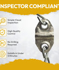 Dead Simple Install Universal 165 Degree Fusible Link Kit For Trash And Laundry Chute Fire Dampers close-up of fusible link, adjustable steel chain