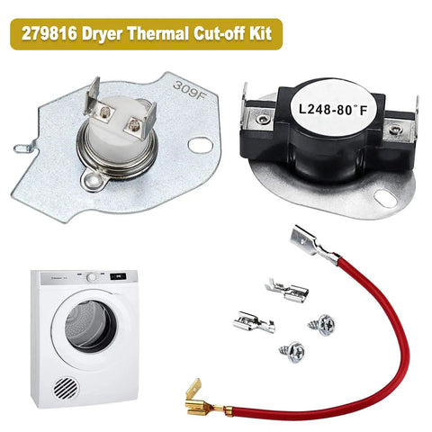 Dryer Heating Element Kit Compatible With Whirlpool Cabrio Kenmore He2 He3 Maytag Dryers Replacement NiCr Coil shown with parts