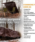 Super Heavy Duty Poly Tarp Cover 16 Mil And 10 Mil With Grommets And Reinforced Edges 10 By 12 Feet on a woodpile outdoors
