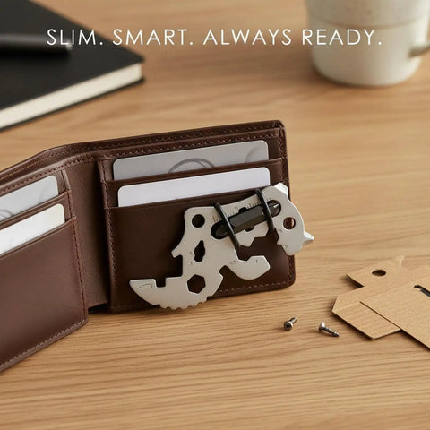 Stainless Steel Credit Card Multitool Wallet Insert with Bottle Opener for Everyday Carry Slim EDC Card Tool in wallet