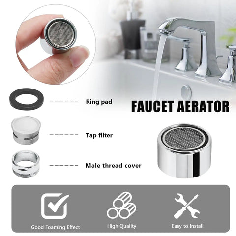 4 Pack Universal 55/64 Female Thread Faucet Aerator, Solid Brass Build For Kitchen And Bath Sinks, Gonna Love How This Setup Kills Splashing And Amps Up Your Water Flow