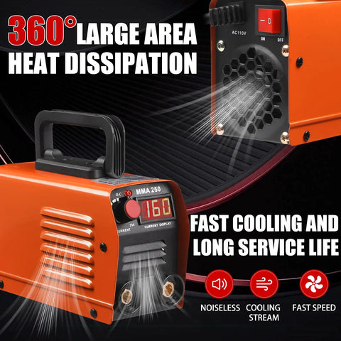 Mini Portable MMA 250A Stick Welder 110V IGBT Inverter With Hot Start Arc Force Anti Stick Lightweight Budget Friendly