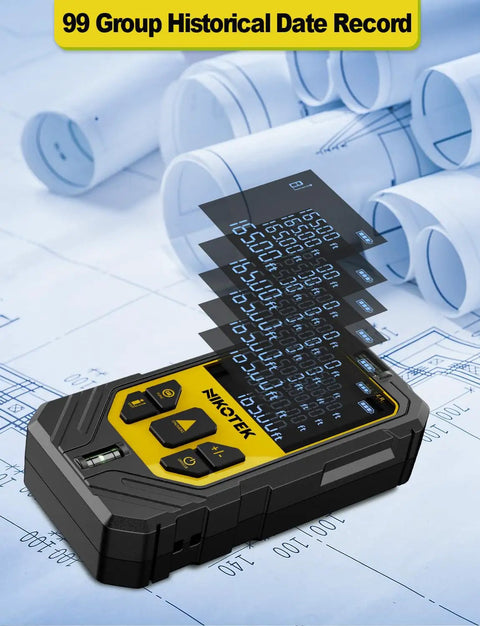 Laser Distance Meter With Dual Bubble Levels And Backlit LCD, Ultra Accurate Measuring Tool For Distance, Area And Volume, Pythagorean Mode, 165 Ft Range, Switchable Units M In Ft, Easy Readouts on blueprints