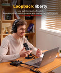 Man using USB Audio Interface With XLR Input, 24 Bit 192 kHz Recording, Loopback And ASIO Driver For PC in home studio setup
