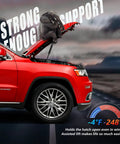 Front Hood Lift Supports for Jeep Grand Cherokee 2011 to 2020, elephant demonstrating strong support, cold temperature ratings.