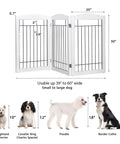 Dimensions of Freestanding Wire And Wood Pet Gate For Dogs, 60 Inches Wide By 30 Inches Tall, 3 Panels, White, Folding Expandable Puppy Safety Fence