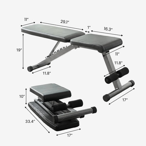 Versatile 5 In 1 Adjustable Weight Bench For Home Gym With Foldable Design And 800 Pound Capacity Ideal For Dumbbell Sets