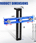 Aluminum Cabinet Hardware Jig With 4mm Drill Guide Adjustable Cabinet Handle Template, dual-scale ruler, DIY tool.