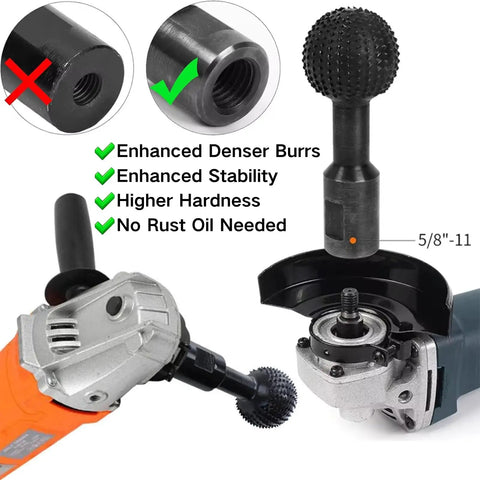 Two Pack Wood Carving Disc Set For Four And A Half And Five Inch Angle Grinders With Durable Carbon Steel Burrs in use