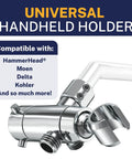 Solid Brass 3 Way Shower Diverter Valve With Shower Head Holder Universal Splitter For Handheld Wand And Rain Showerhead Chrome