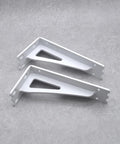 Top Notch 2 Pack Wall Mounted Shelf Brackets Heavy Duty Metal Triangle Supports, white finish, for wood boards and storage.