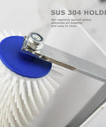 Close-up of self leveling cement tool kit with spike roller for self leveling floors featuring SUS 304 holder and spikes.
