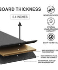 Straight Up Game Changer Queen Bunkie Board 60x80 Ultra Slim Bed Platform showing 0.4 inch thickness, waterproof and tear-resistant material.