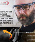 Top Shelf Anti Fog Safety Glasses Over Eyeglasses Clear Impact Resistant Polycarbonate Lenses Stress Free Fit Built Different Job Ready Heavy Duty Full Case One Forty Four, clear protective eyewear with anti-fog feature.