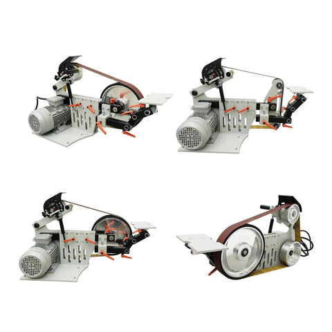 Badass Heavy Duty Belt Sander And Grinder With 72 To 82 In Wide Belt For Smooth Metal Polishing and Quick Knife Sharpening Variable Speed Includes Tough Double Stands 220V Workhorse in multiple angles