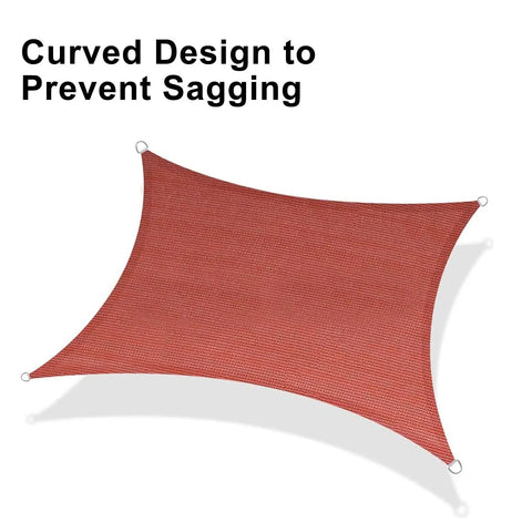 Sun Shade Sail 20x20 Outdoor Rectangle Canopy For Patio And Garden Terra Red UV Block Weatherproof Shade