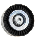 Top Tier Belt Tensioner Pulley Assembly Perfect For Porsche Cayenne And Panamera 3.0 V6, showing detailed view of pulley and rubber material.