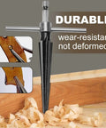 Hand Reamer Set For Guitar And Woodworking Tapered Reamers 3-13mm And 5-16mm tool in use on guitar bridge and wood shavings