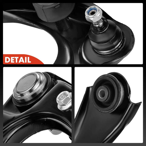 Two Pack Front Upper Control Arm With Ball Joint And Bushing For Ford Fusion 2006 2012 Lincoln MKZ 2007 2012 Mazda6 2003 2008 Mercury Milan 2006 2011 Replacement black steel detail