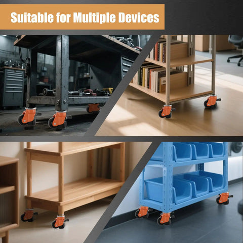 Hella Tough Height Adjustable Plate Casters Set Of Four With Solid Ratchet Handle And Silky Smooth Swivel Wheels 580 Pound Load Rating For Workshop Furniture Sets on various furniture types.
