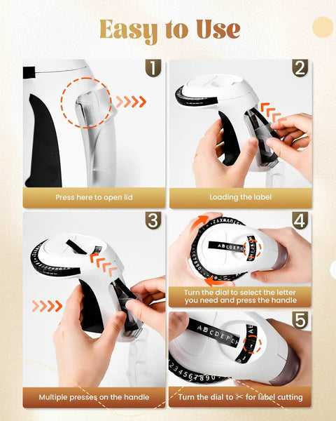 Step-by-step guide for using the Totally Legit 3D Embossing Label Maker for DIY crafts and labeling.