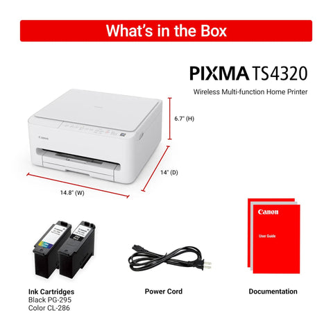 Wireless Color Inkjet Printer With Duplex Printing And Copy And Scan, Compact Work From Home Printer shown with components