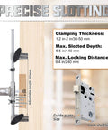 Pro Grade Mortise Lock Jig For Wooden Doors Easy Setup Door Lock Installation Kit with clamping thickness and depth measurements